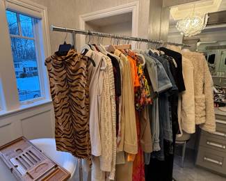 LARGE COLLECTION OF WOMEN'S CLOTHING: COACH, RALPH LAUREN PURPLE LABEL, CHLOE, PRADA, ALO, LULULEMON, ETC.