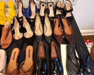 LARGE WOMEN'S SHOE COLLECTION....SOME NEVER WORN: PRADA, CHLOE, VALENTINO, GUCCI, WEITZMAN, HOKA, ETC.