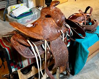 Spectacular Hand Tooled Leather Saddle