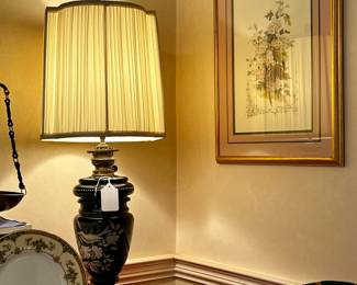 Antique Bristol Glass Lamp