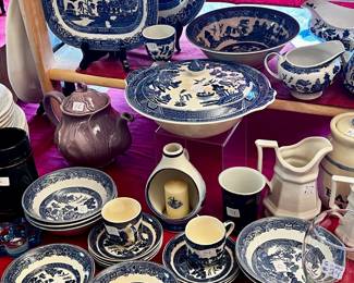 Vintage Blue Willow China and other Kitchen Wares