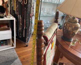 Antique floral and wooden rocking chair. $75 + tax