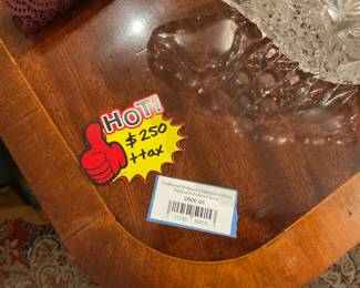 Mahogany dining table with center leaf (seats 8) $250 + tax