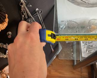 Glass and metal shelving unit $300 + tax (Length)