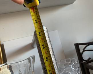 Glass and metal shelving unit $300 + tax (Height)