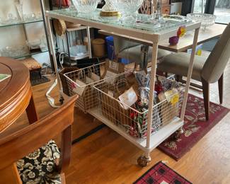 Practical console size table on wheels $45 + tax