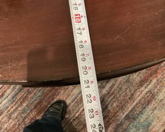 Antique English folding card table $75 +tax (Depth)