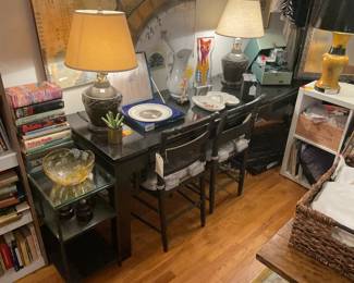 Asian architecture inspired black desk/console table $50 + tax