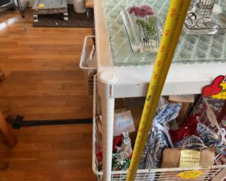 Practical console size table on wheels $45 + tax