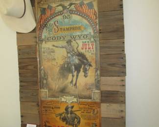 Collectible Print Mounted on Wood Panel, Signed Bob Coronato, Hulett, WYO, 28" X 42"