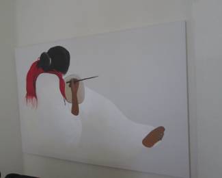 Wall Art in the Style of R. C. Gorman, 72" X 48"