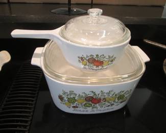 Vintage Corning Cook Ware/Lids "Spice of Life"