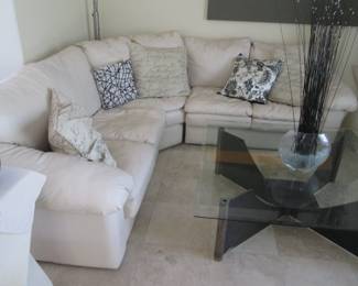 Contemporary Sectional 9' X 9' With Matching Ottoman