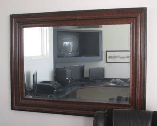 Frame-Detailed Wall-Mount Mirror, 45" X 32"