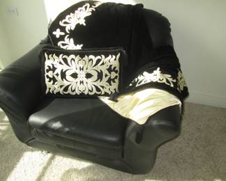 Black Leather Occasional Chair, Italy + Accessories