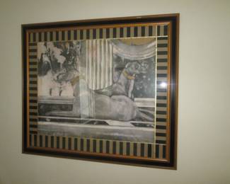 Art-Deco Style Greyhound Dogs, 50" X 43"