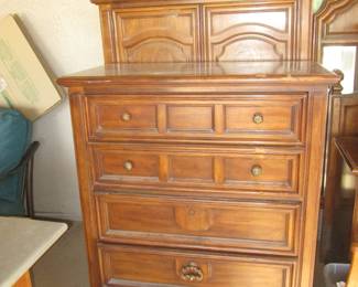 Bedroom Group:  King Headboard, 9-Drawer Dresser/Mirror, Chest, 3-Nightstands & Armoire