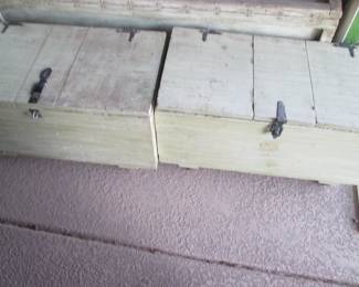 2-Wood Vintage Military Shipping Crates on Wheels, 1960's