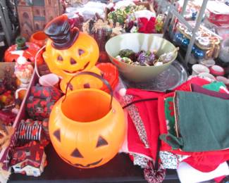 Halloween Arriving Early...Vintage "Blow Mold" Pumpkins