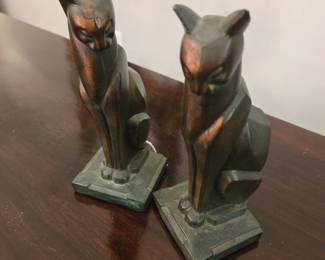 Art Deco Cat Bookends