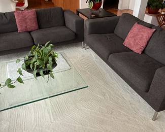 Contemporary Brown Sofa and Loveseat