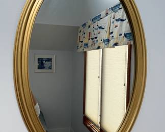 Gold Framed Oval Wall Mirror
