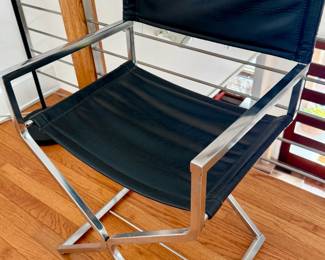 MCM Style Chrome and Black Director's Chair by Virtue of California