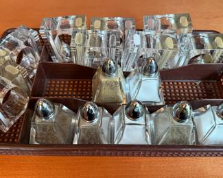 Collection of Vintage Glass Salt and Pepper Shakers