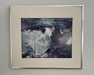Framed/Matted Print "Two Girls Fishing" by John Singer Sargent
