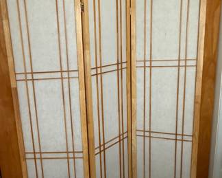 Three Panel Shoji Screen in a Natural Finish