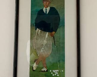 "Vintage Male Golfer" or "The Golfer" Signed by Artist Bart Forbes