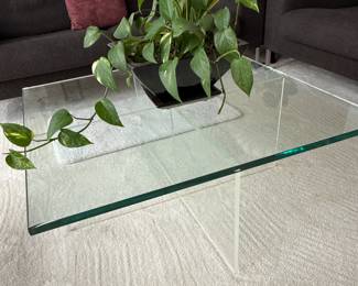 Contemporary Clear Glass Coffee Table