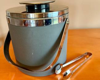 Vintage Georges Briard "Perspectives" Ice Bucket with Tongs