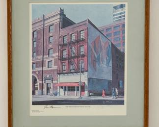 Framed/Matted Art "THE PONTCHARTRAIN WINE CELLARS" by Artist Jim Fetter (1989)