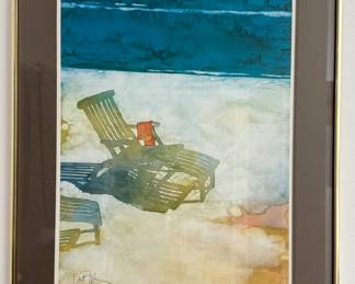 Framed/Matted Art "Beach" by American Artist and Illustrator Bart Forbes