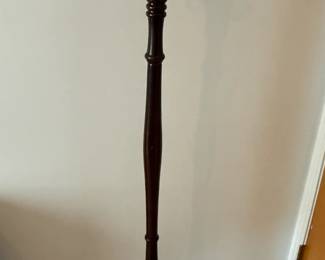 Coat Tree with Brass Hooks and Finial on Tripod Legs