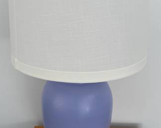 Lavender Ginger Jar Table Lamp with White Fabric Shade