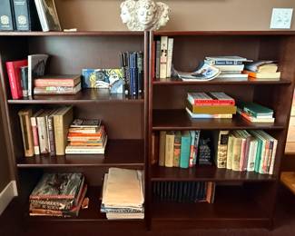 Two Dark Brown Bookshelves