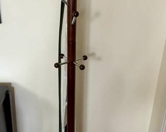 Contemporary Freestanding Coat Rack with Metal Hooks