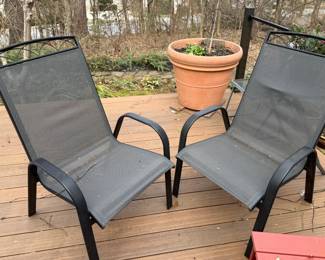 Two Sling Stack Chairs