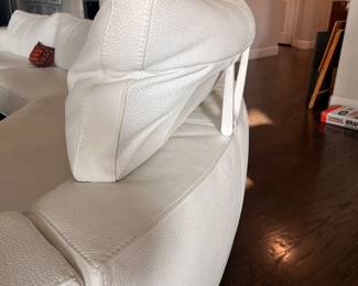 Roche Bobois sofa in white leather-headrests go up and down