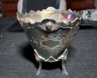 ANTIQUE LATE 19 CENTURYBAROQUE SLIVERPLATE SPOON HOLDER