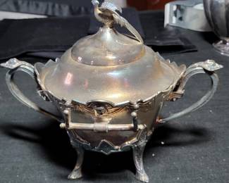 ANTIQUE LATE 19 CENTURYBAROQUE SLIVERPLATE  CHEESE / BUTTER