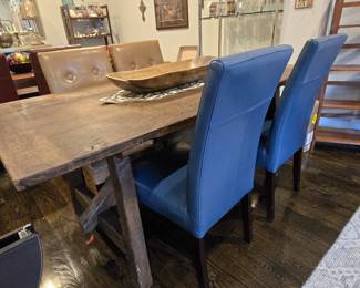 farmhouse table and dining chairs