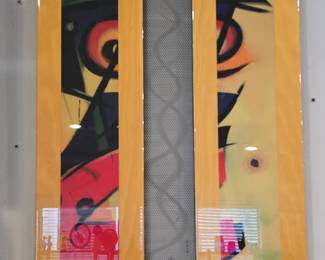 Large wood, acrylic & metal modern wall art