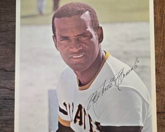 Roberto Clemente autographed print