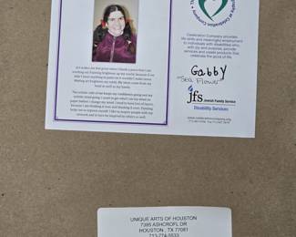 "Sea Flower" by Gabrielle Howard - such a sweet painting sponsored by The Center for Art & Photography at Celebration Company who provides life skills and meaningful employment for those with disabilities. 