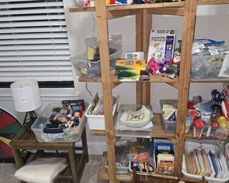 Vintage 12" action figures, cabbage patch doll, books, craft supplies and more