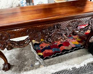 Large Carved Console/Sofa Table
