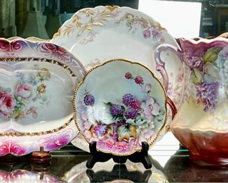 Porcelain Platters, Figurines, Pitcher, and More